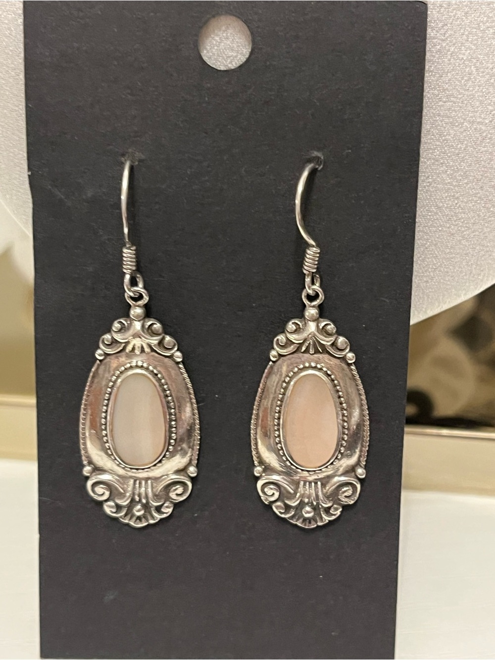 Vintage BOMA 925 Sterling Silver Scroll Drop Earrings - Picture 5 of 12